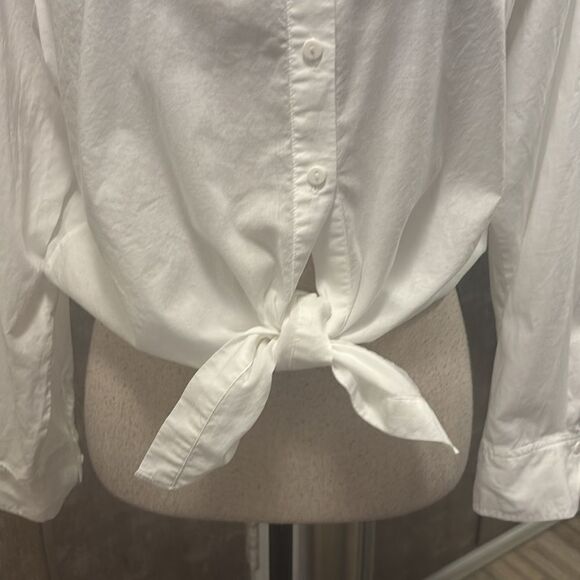 Ba&Sh white cotton front tie blouse, M - Picture 3 of 8